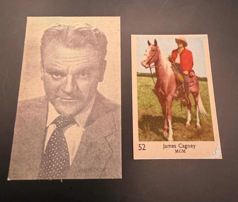 Two James Cagney Cards Yankee Doodle Dandy, White Heat, Public Enemy, Hollywood